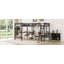  Lit mezzanine simple en métal avec double bureau et espace de travail intégré pour les petites pièces, noir