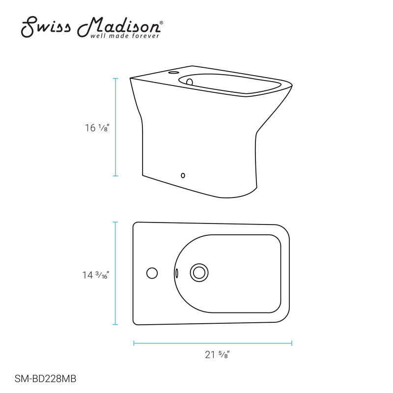 Carre Bidet, Matte Black