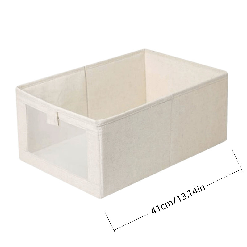 Boîtier de rangement en coton et en lin Boîte de rangement en lin de coton Boîte de rangement en tissu Boîte de rangement pliable