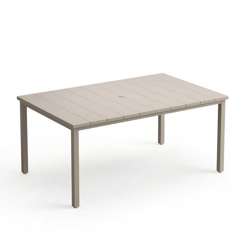 Outdoor Rectangular Dining Table, Cream