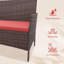 Ensemble de bar d'extérieur 4 pièces, causeuse en rotin, 2 chaises et table en verre, brun rouge-264921533-264921534