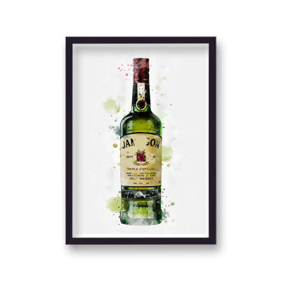 Spirit Graphic Splash Jameson Whisky Inspired 1 Piece Single Picture Frame Wall Art