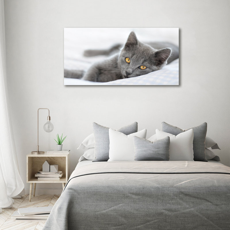 Gray Cat - No Frame Print, Canvas, 70cm H x 140cm W x 2cm D