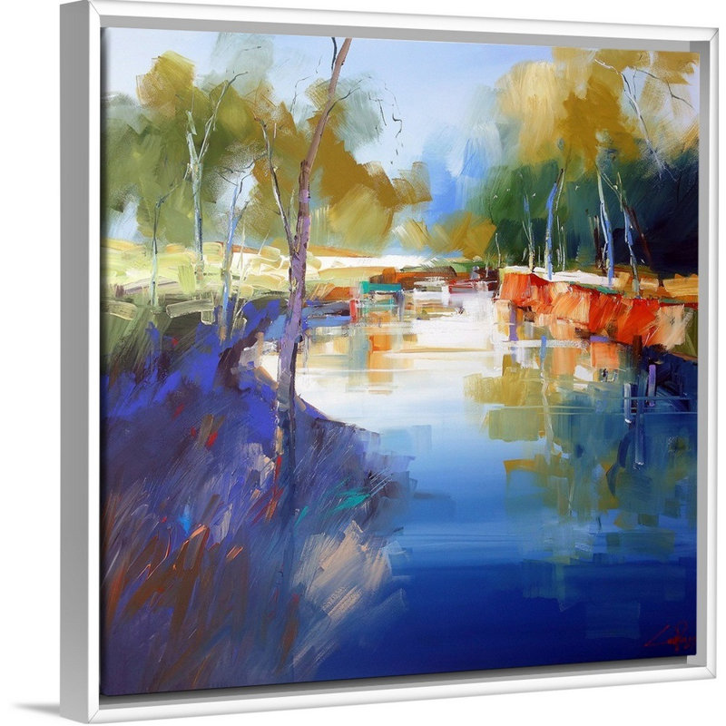 «Morning at Cobram» par Craig Trewin Penny, reproduction d'art sur toile, Cadre blanc, H 18 po x l 18 po x P 1,75 po