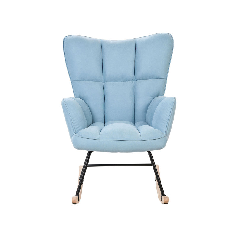 Harpor Upholstered Rocking Chair, Blue