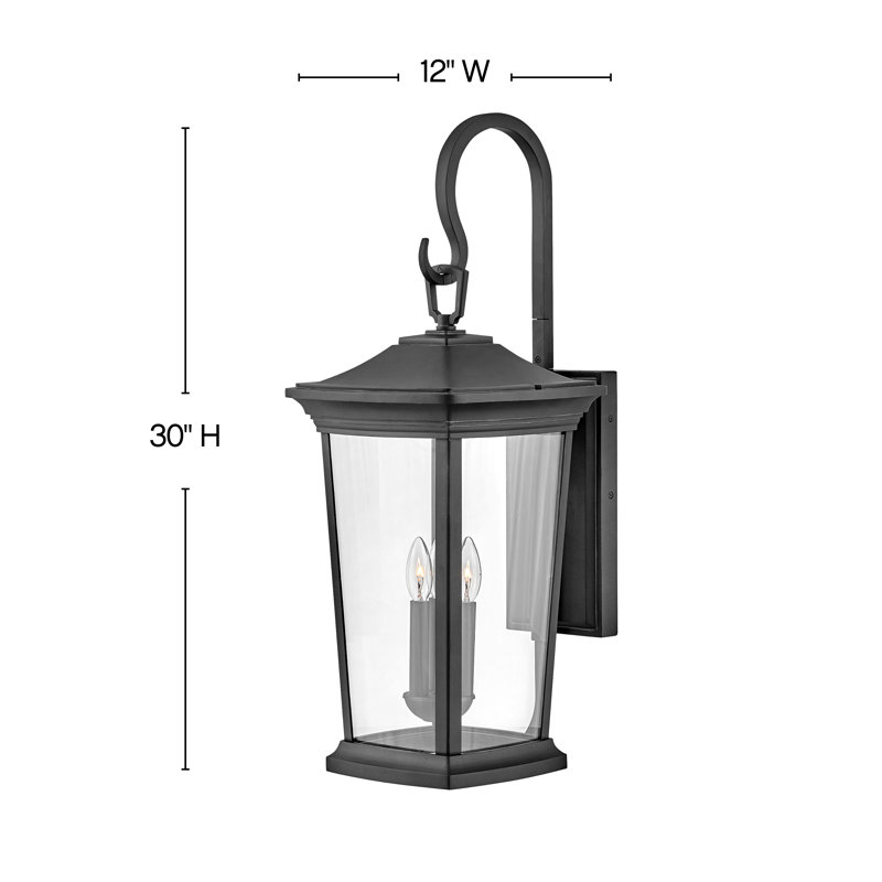 Bromley 3-Light Wall Mount Sheperd's Hook Lantern, Yes, Museum Black