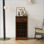 Armoire-bar à vin 28 bouteilles Cabinets, noyer brun moderne, l 17,8 po x P 15,95 po x H 35,43 po | Bois aggloméré | Traditionnel