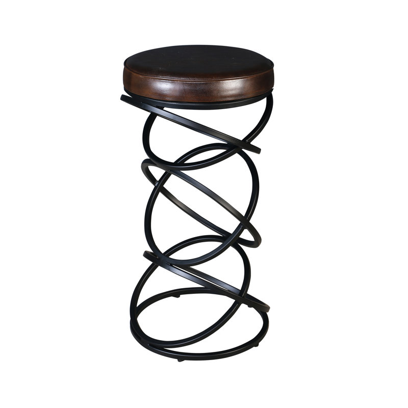 Traun Upholstered Counter Stool with Metal Frame, Tan, Bar Stool (30" Seat Height)