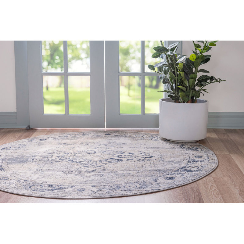 Aerilyn Ikat Indoor Rug, Round 5'