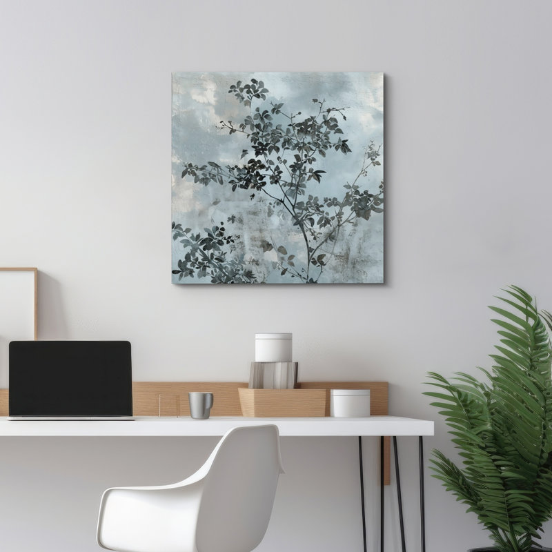 Tree Branch Leaves Abstract Background, 12" H x 12" W, Wrapped Canvas