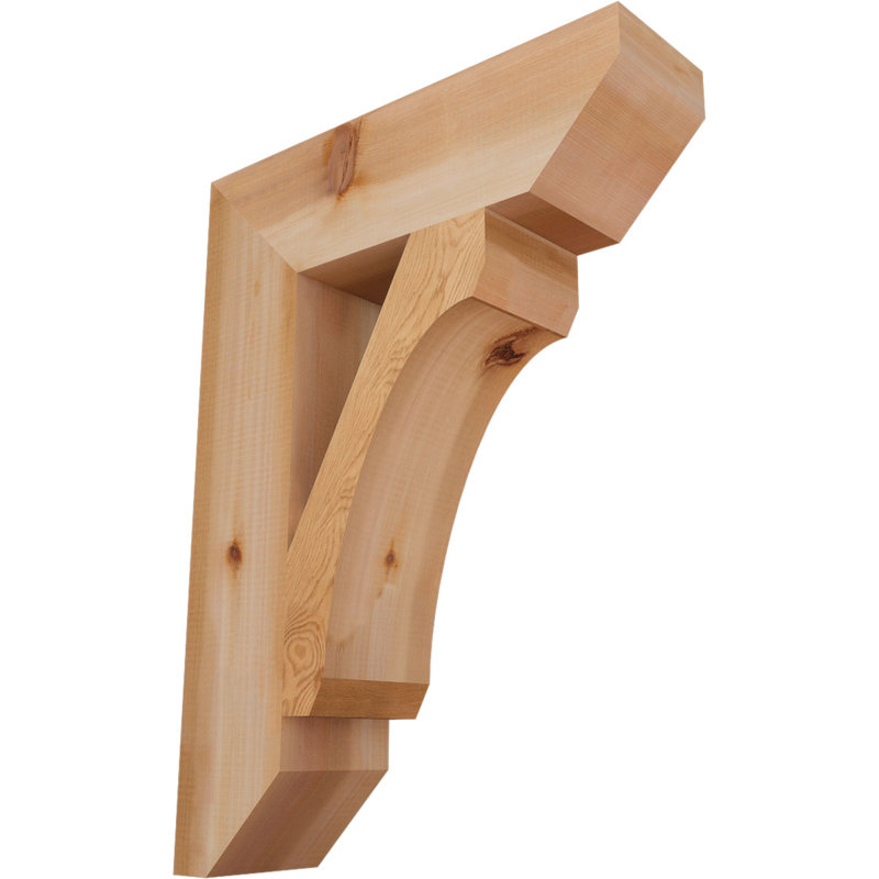 Support en bois / corbeau, H 30 po x l 5,5 po x P 22 po, Cèdre rouge de l'Ouest (lisse)