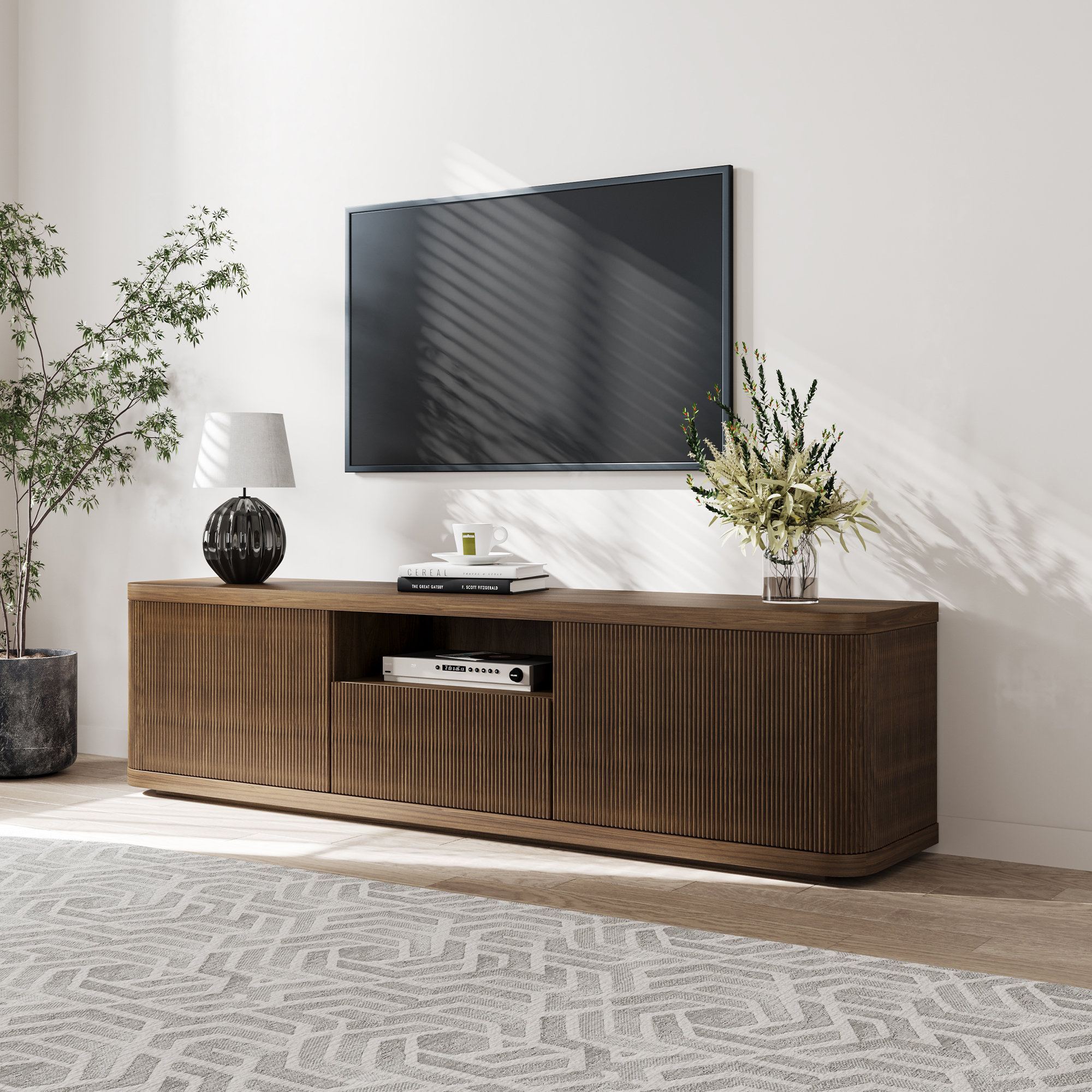Shaunel 78.74'' Wood Tv Stand, Fully Assembled
