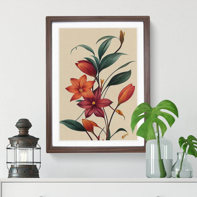 The Classic Flowers No.1 - Framed Print, 64cm H x 46cm W x 2cm D, Walnut Framed