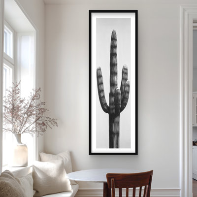 Grand cactus - reproduction encadrée botanique pour chambre à coucher