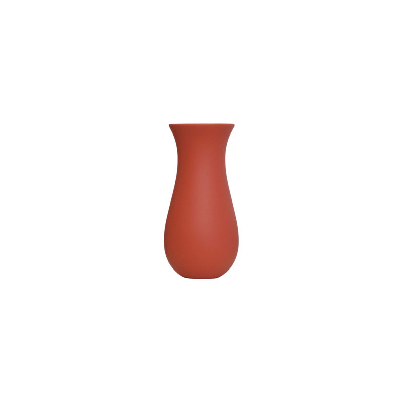Élégant vase en céramique, 5,1 x 5,1 x 10,8 pouces, orange vif | 100% céramique de haute qualité, parfaite pour la décoration intérieure et les arrangements floraux | Centre de table élégant pour le salon, la salle à manger et le bureau
