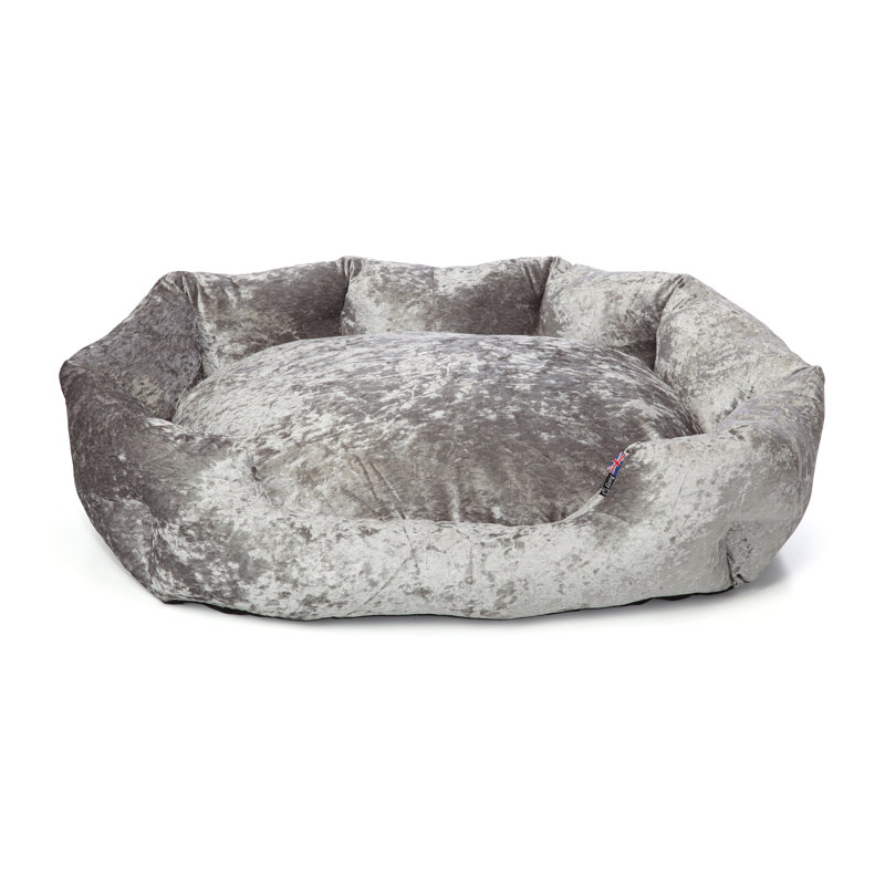 Arlott Polyester Pet Bed, Silver/Grey, Large (76cm W x 58cm D x 24cm H)