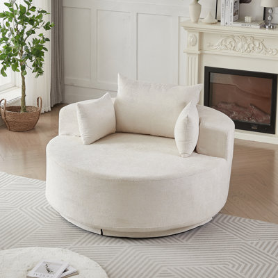 Chaise pivotante 55 po en mousse de chenille simple, canapé-lit moelleux moderne, chaise pivotante à 360 degrés pour le salon, la chambre à coucher, le salon et la salle de projection