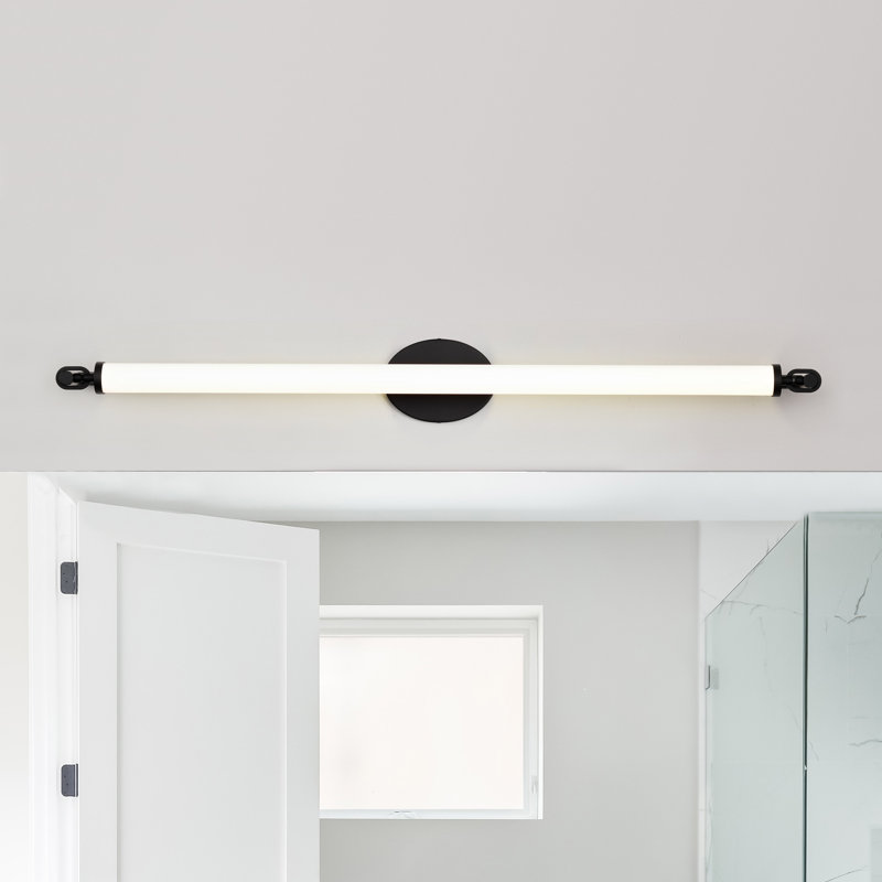 Misaye - 36 po. Lentille en acrylique DEL pour meuble-lavabo, Noir mat