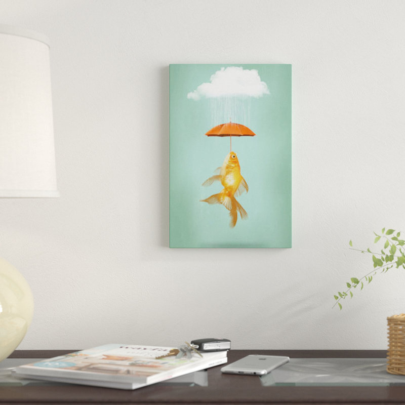 " Fish Cover " by Vin Zzep, 18" H x 12" W x 1.5" D, Wrapped Canvas, No Mat