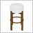 Vera Indoor Wooden Upholstered Barstool, Dark Walnut Finish and Ivory Upholstery, Set of 2-636221272-636221251