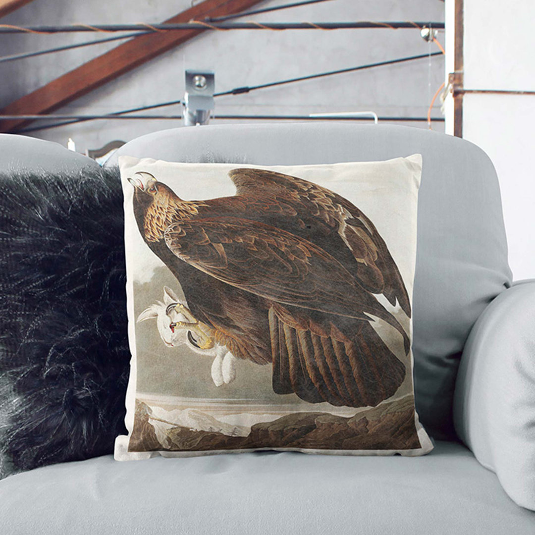 Golden Eagle by John James Audubon Cushion with Filling