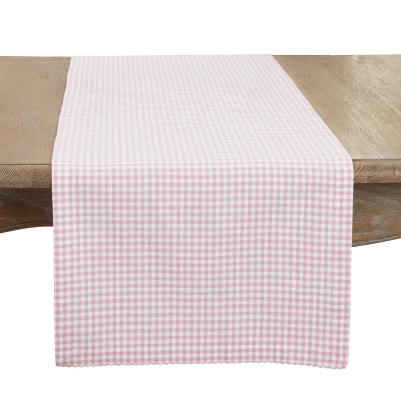 Ishida Gingham St. Patrick's Day Table Runnner, Pink