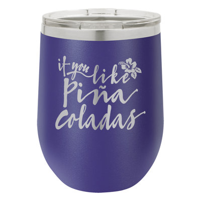 Susquehanna Glass Pina Coladas 12oz. Vacuum Insulated Stainless Steel Wine Tumbler