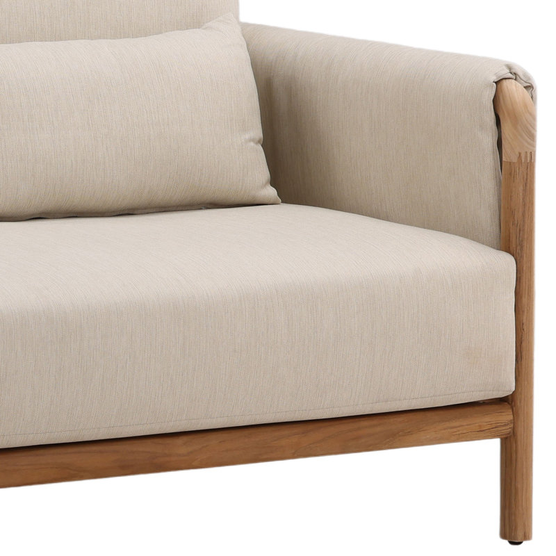Milburne 87" Wide Outdoor Sofa, Beige