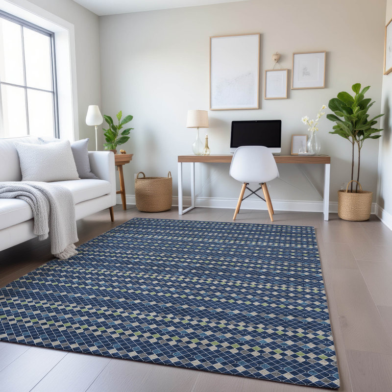 Tapis à rayures Sykora AMF1408 lavable à la machine de qualité supérieure, Rectangle 5 pi x 7 pi 6 po