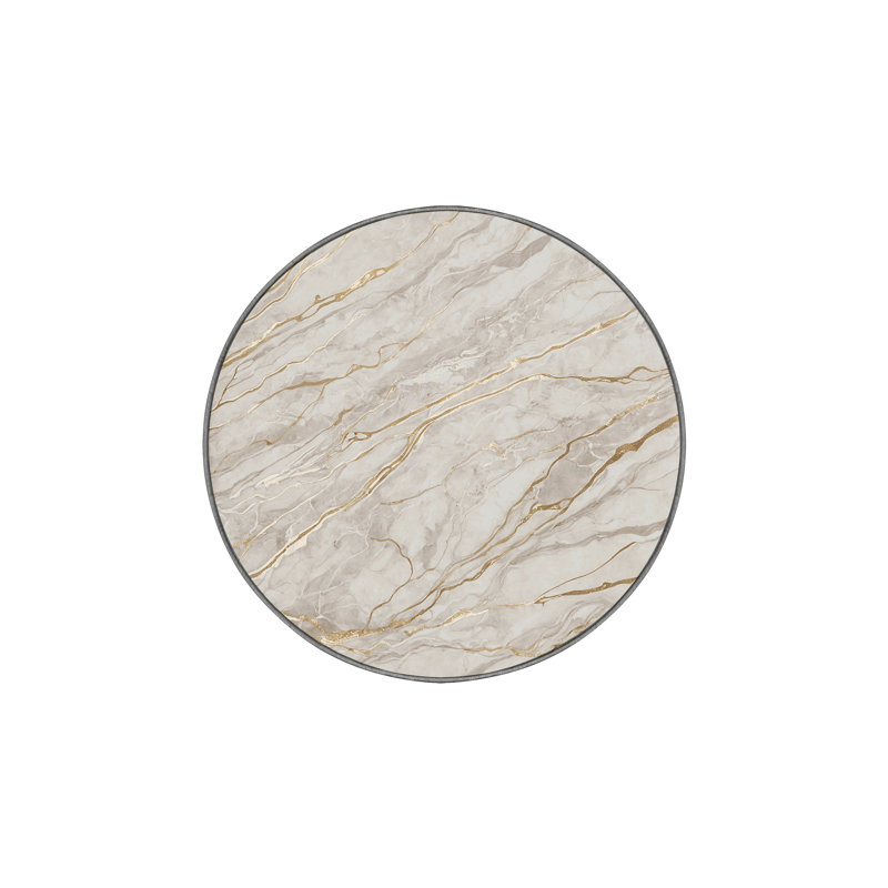 Machine Washable Gray Area Rug, Round 7'