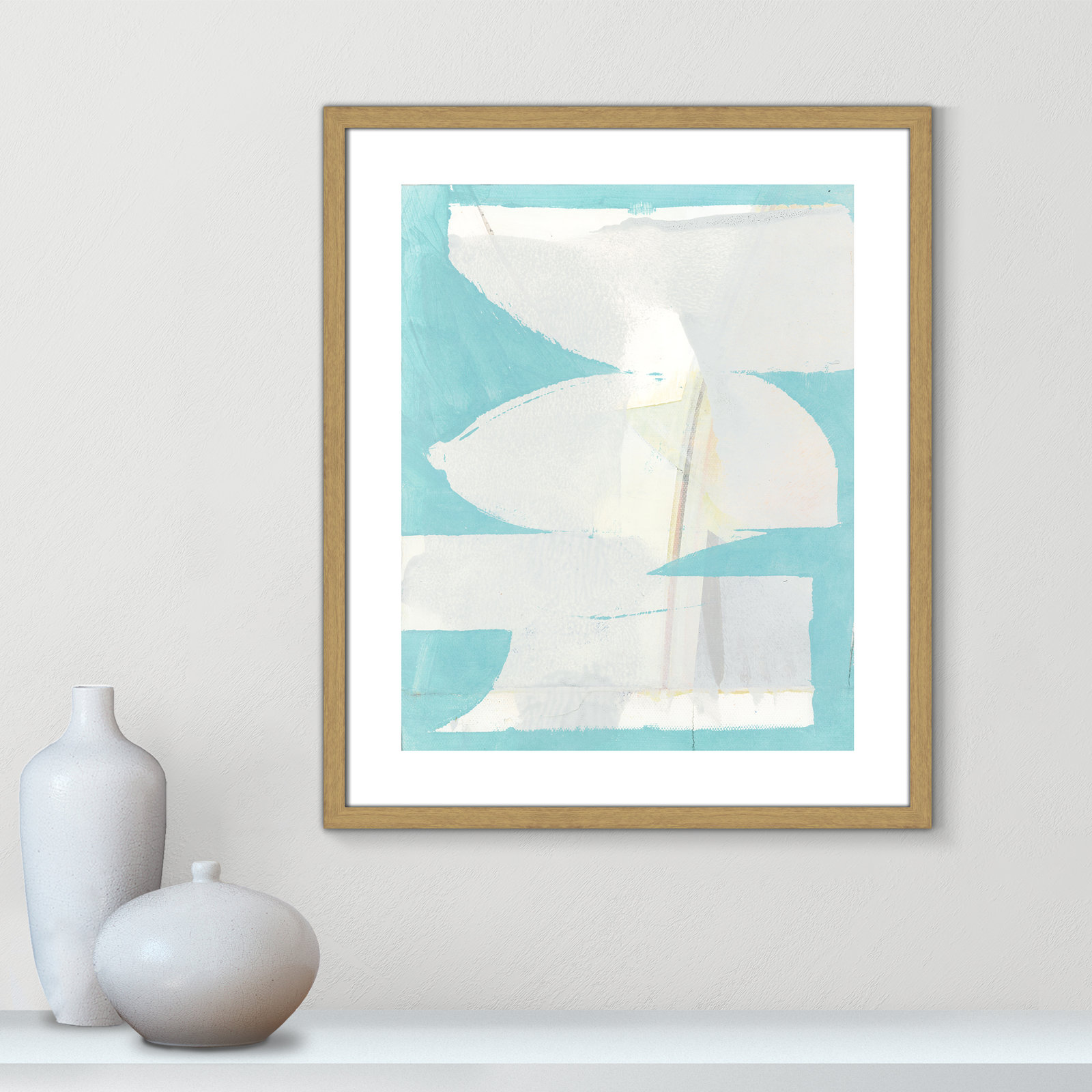 Nara "Carve I" Painting, 25.5" H x 21.5" W x 0.75" D, Beige Framed Paper