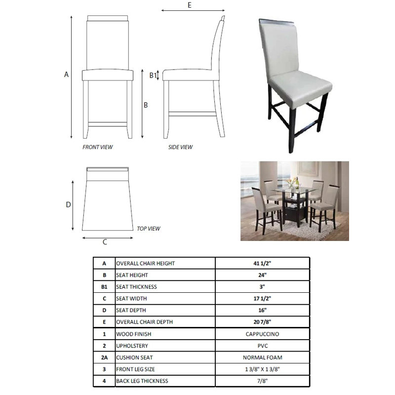 Damon 24" Counter Stool, Grey