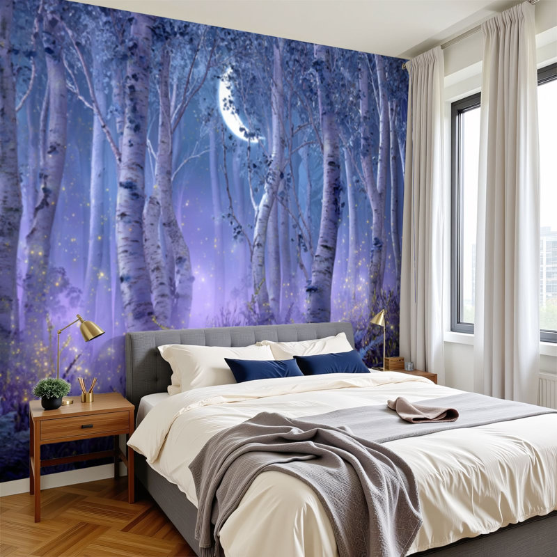 Papier peint auto-adhésif fantaisiste Woodland, 144" L x 100" W