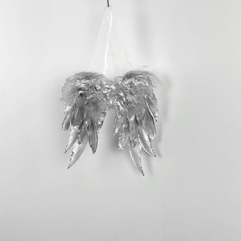 Silver Angel Wing Ornament