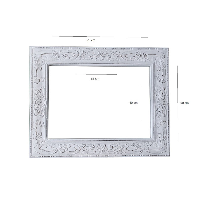 Almyra Flat Wall Mirror, White