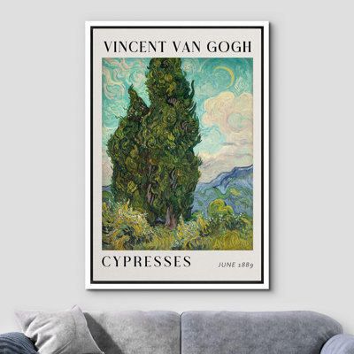 Classical Artwork " Cypress Tree Landscape " by Vincent Van Gogh