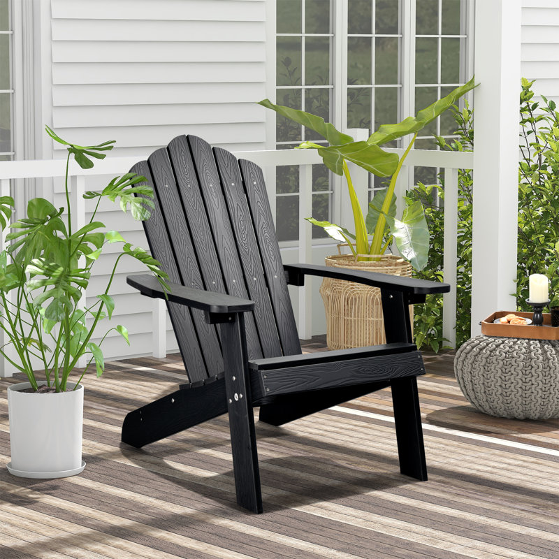 Frea Outdoor Adirondack Chair, Black