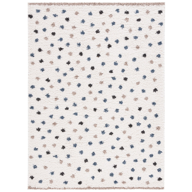 Calico Shag Performance Polka Dots Rug, Rectangle 10' x 14'