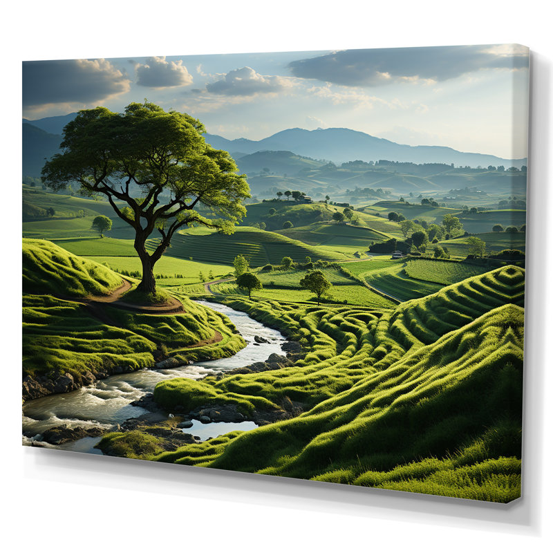 «Green Minimalisme Meadow II», impression d'art mural, H 30 po x l 40 po x P 1,5 po, Toile tendue