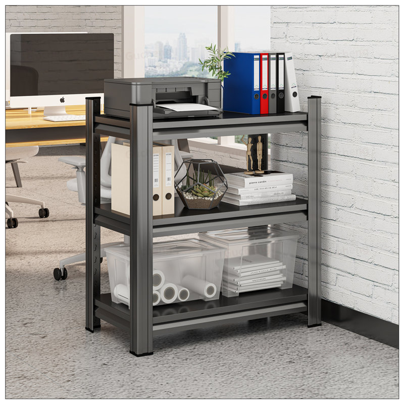 Tablette en métal à 3 niveaux, unité de séparation réglable autoportante pour la maison, le bureau et la cuisine, solution de rangement compacte et durable