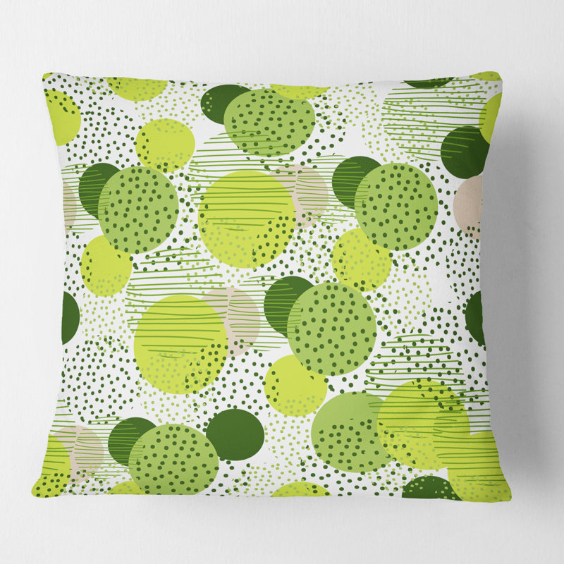 Coussin décoratif circulaire abstrait rétro géométrique X - Mid-Century, 18 po x 18 po