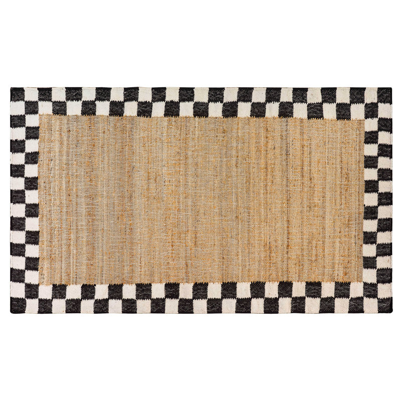 Check Jute Rug, Rectangle 3' x 5'