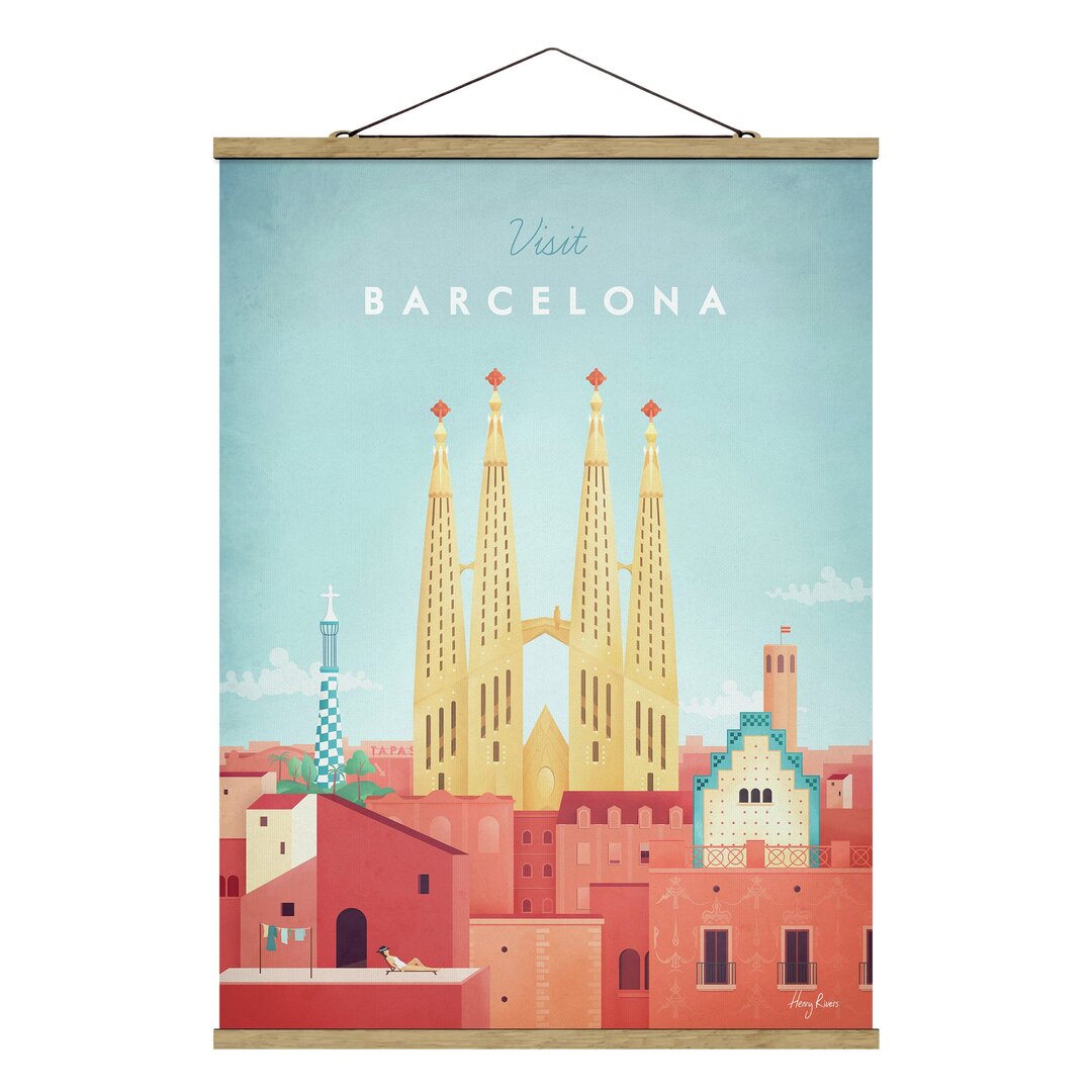 Reiseposter aus Stoff - Barcelona