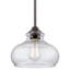 Luminaire suspendu industriel moderne Breakwater Bay Lynne 9 avec abat-jour en verre transparent, hauteur de suspension réglable, finition bronze huilé