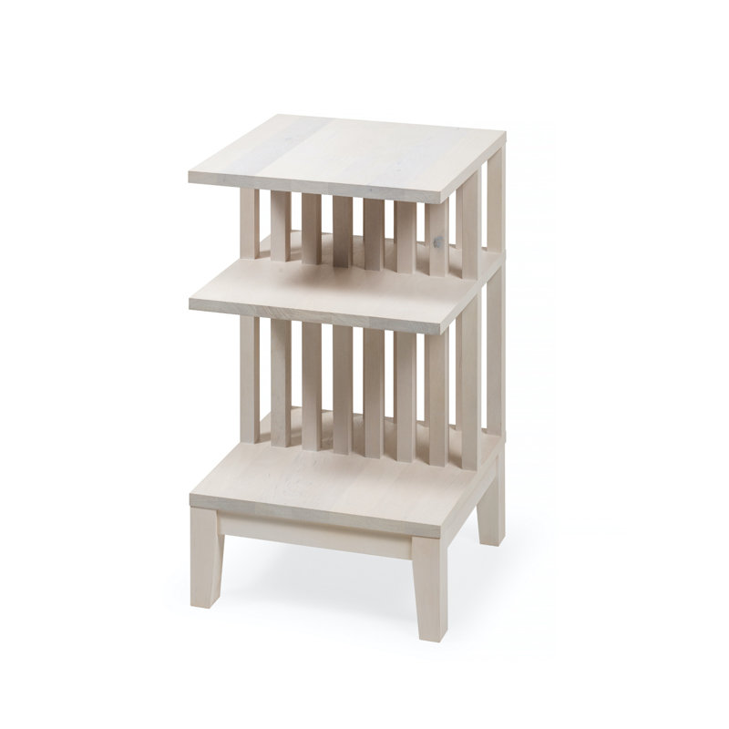  Table de chevet en bois massif, Blanc
