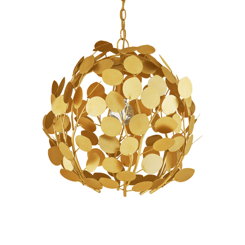 Lunaria 1 - Light Wrought Iron Chandelier, Contemporary Gold Leaf