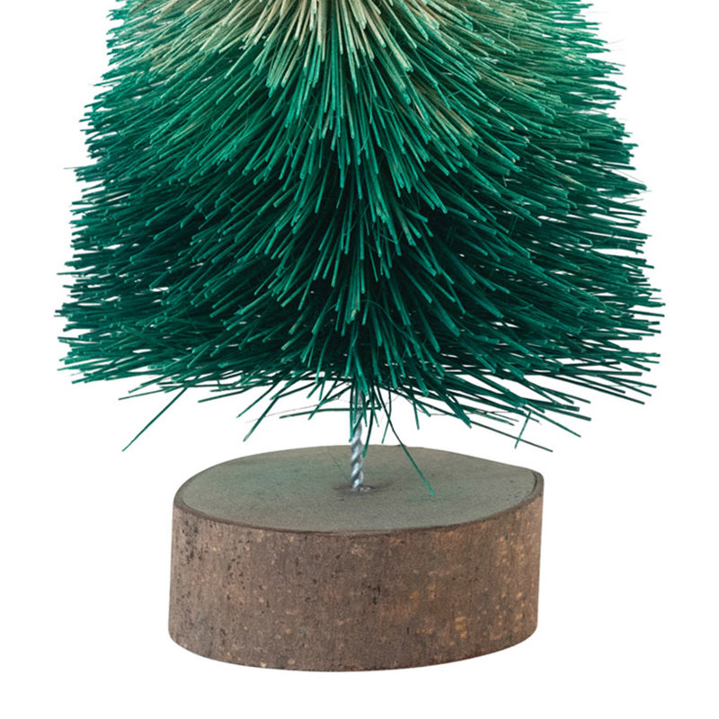 Arbre à brosse incurvé en forme de sisal avec base en bois