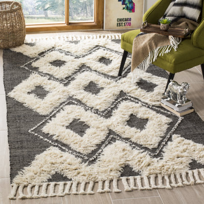 Isaacson Geometric Wool Hand Woven Area Rug