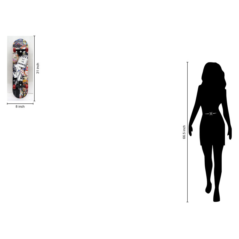 «Love Is The Response» planche à roulettes, art mural 8 po x 31 po