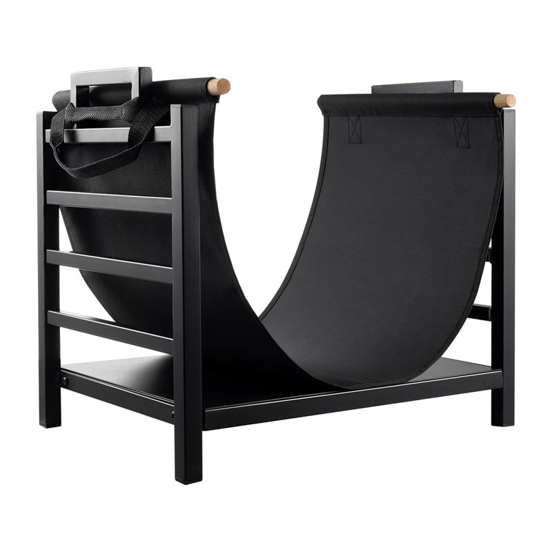 Porte-bûches de 18 po avec support en toile, pour foyer intérieur et foyer extérieur
